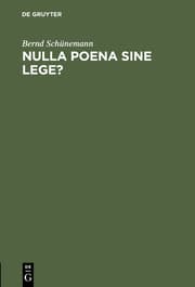 Cover von Nulla poena sine lege?