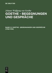 Cover von Goethe - Begegnungen und Gespräche 1793-1799