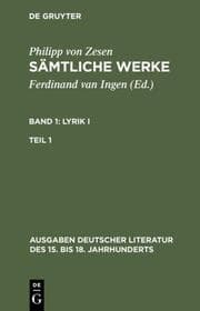 Cover von Lyrik I. Erster Teil