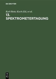 Cover von 13.Spektrometertagung