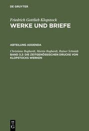 Cover von Die zeitgenössischen Drucke von Klopstocks Werken