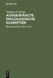 Cover von Ausgewählte philologische Schriften