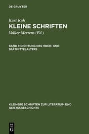 Cover von Dichtung des Hoch- und Spätmittelalters