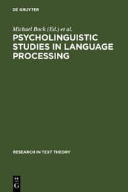 Cover von Psycholinguistic Studies in Language Processing