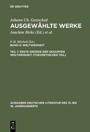 Cover von Erste Gründe der gesamten Weltweisheit (Theoretischer Teil)