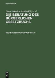Cover von Recht der Schuldverhältnisse III