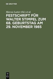Cover von Festschrift für Walter Stimpel zum 68.Geburtstag am 29.November 1985