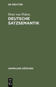 Cover von Deutsche Satzsemantik