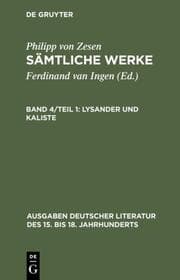 Cover von Lysander und Kaliste