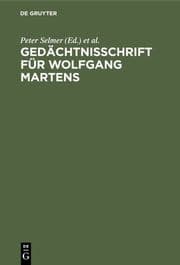 Cover von Gedächtnisschrift für Wolfgang Martens