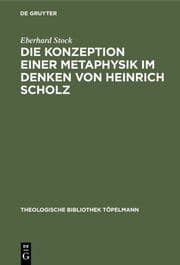 Cover von Die Konzeption einer Metaphysik im Denken von Heinrich Scholz