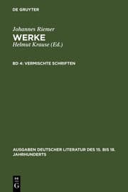 Cover von Vermischte Schriften