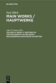 Cover von Writings in the Philosophy of Religion / Religionsphilosophische Schriften