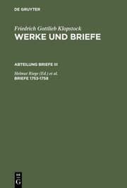 Cover von Werke und Briefe Briefe 1753-1758