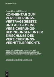Cover von §§ 159-178 Lebensversicherung einschließlich Berufsunfähigkeitsversicherung