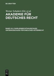 Cover von Familienrechtsausschuß.Unterausschuß für eheliches Güterrecht