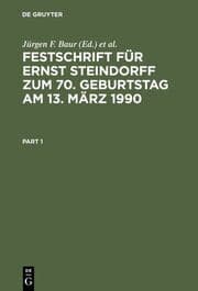 Cover von Festschrift für Ernst Steindorff zum 70.Geburtstag am 13.März 1990