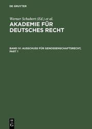 Cover von Ausschuß für Genossenschaftsrecht