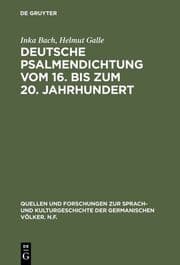 Cover von Deutsche Psalmendichtung vom 16.bis zum 20.Jahrhundert