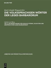 Cover von Die Bezeichnung für soziale Stände, Schichten und Gruppen in den Leges Barbarorum