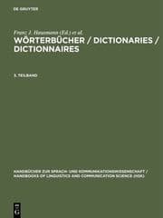 Cover von Wörterbücher / Dictionaries / Dictionnaires. 3. Teilband