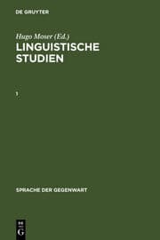 Cover von Linguistische Studien. 1
