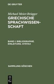 Cover von Griechische Sprachwissenschaft I