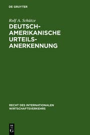 Cover von Deutsch-amerikanische Urteilsanerkennung