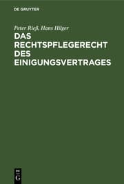 Cover von Das Rechtspflegerecht des Einigungsvertrages