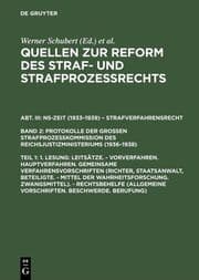 Cover von 1.Lesung: Leitsätze.- Vorverfahren.Hauptverfahren.Gemeinsame Verfahrensvorschriften (Richter, Staatsanwalt, Beteiligte.- Mittel der Wahrheitsforschung.Zwangsmittel).- Rechtsbehelfe (Allgemeine Vorschriften.Beschwerde.Berufung)