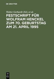 Cover von Festschrift für Wolfram Henckel zum 70.Geburtstag am 21.April 1995