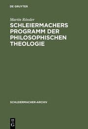 Cover von Schleiermachers Programm der Philosophischen Theologie