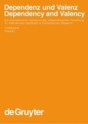 Cover von Dependenz und Valenz / Dependency and Valency. 1. Halbband