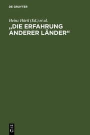 Cover von 'Die Erfahrung anderer Länder'