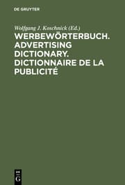 Cover von Werbewörterbuch.Advertising Dictionary.Dictionnaire de la Publicité