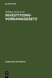 Cover von Kommentar zum Investitionsvorranggesetz