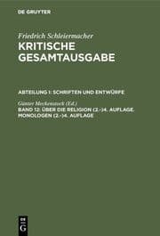 Cover von Über die Religion (2.-)4.Auflage.Monologen (2.-)4.Auflage