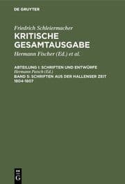 Cover von Schriften aus der Hallenser Zeit 1804-1807