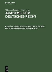 Cover von Erbrechtsausschuß und Ausschuß für Schadensersatzrecht (Nachtrag)