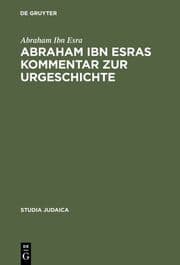 Cover von Abraham ibn Esras Kommentar zur Urgeschichte