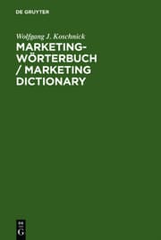 Cover von Marketing-Wörterbuch/Marketing Dictionary