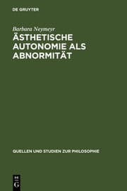 Cover von Ästhetische Autonomie als Abnormität