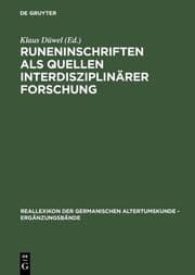Cover von Runeninschriften als Quellen interdisziplinärer Forschung