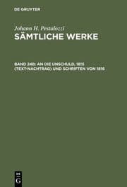 Cover von An die Unschuld, 1815 (Text-Nachtrag) und Schriften von 1816