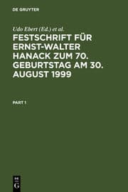 Cover von Festschrift für Ernst-Walter Hanack zum 70.Geburtstag am 30.August 1999