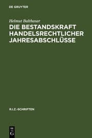Cover von Die Bestandskraft handelsrechtlicher Jahresabschlüsse