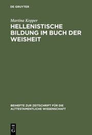 Cover von Hellenistische Bildung im Buch der Weisheit