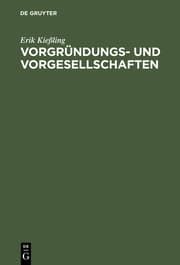 Cover von Vorgründungs- und Vorgesellschaften