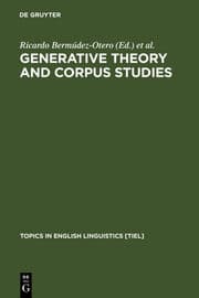 Cover von Generative Theory and Corpus Studies