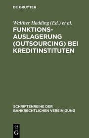 Cover von Funktionsauslagerung (Outsourcing) bei Kreditinstituten